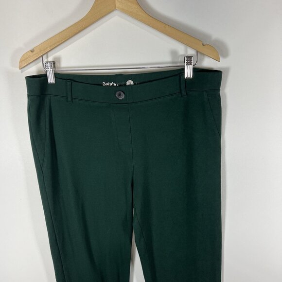 Betabrand Women's Size XL Green Pull On Straight Leg Stretch Pants Office Casual - Picture 3 of 8